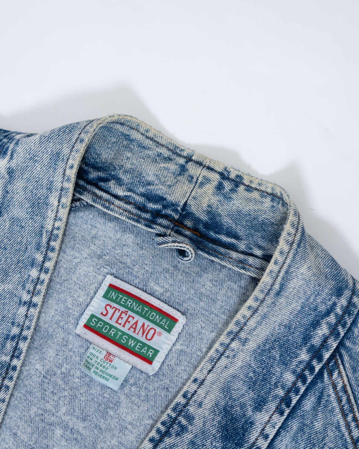 chemical wash denim haori jacket