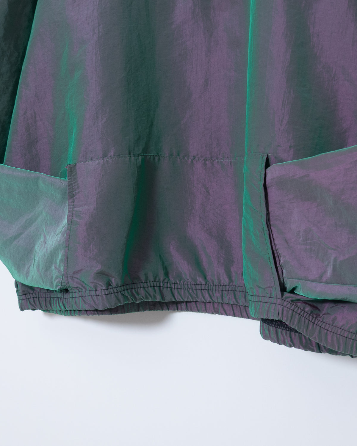 iridescent nylon half-zip pullover