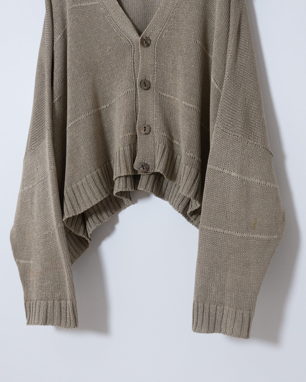 "SHIRIN GUILD" extra wide silhouette cotton knit cardigan