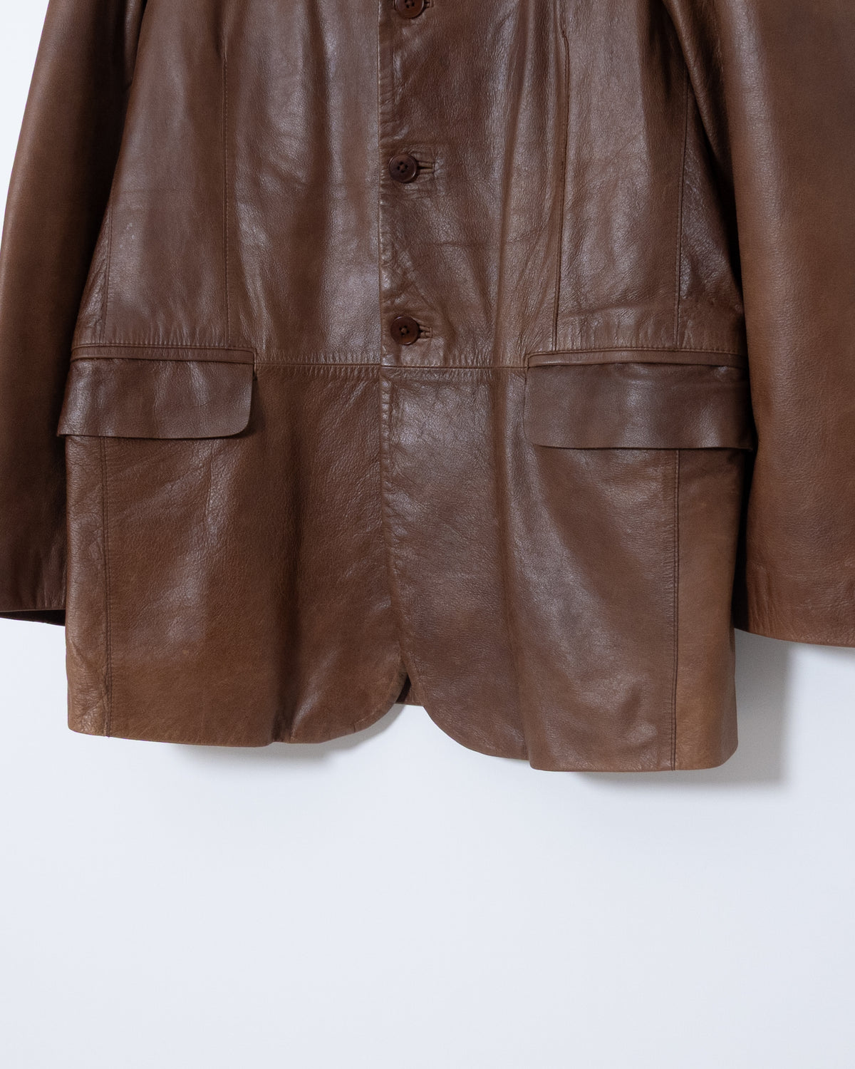 “DKNY” leather tailored jacket