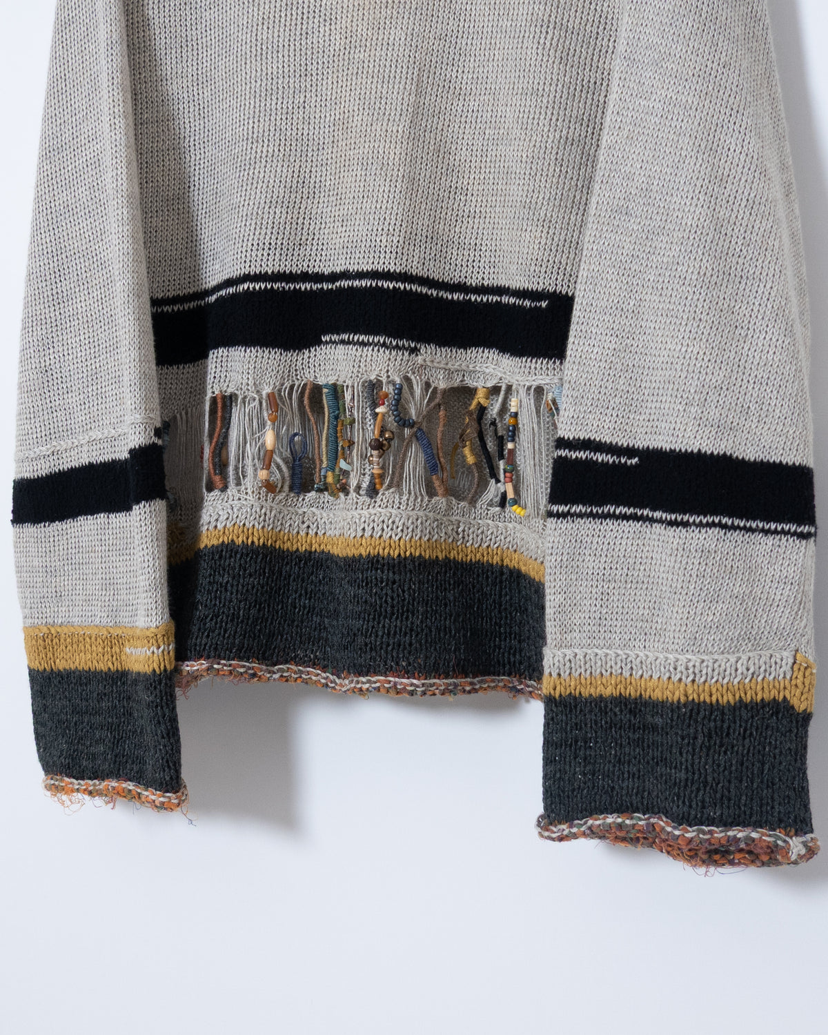 "MATSUDA NICOLE TOKYO" african beadwork knit polo
