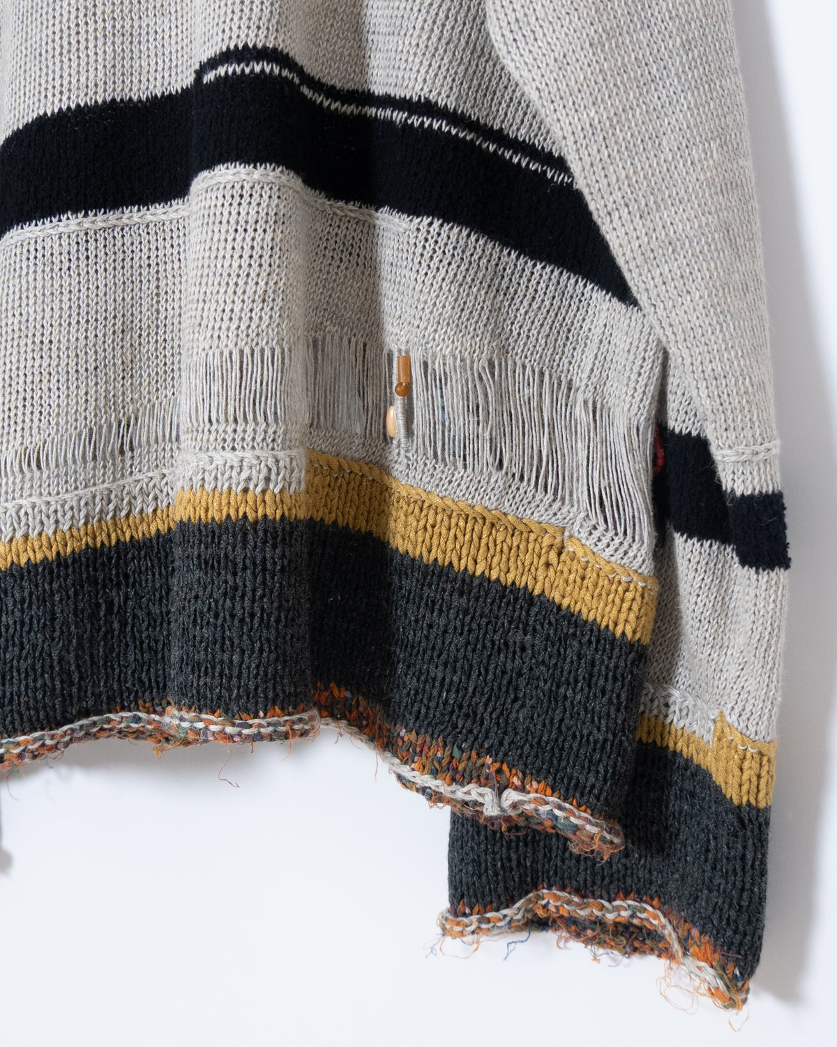 "MATSUDA NICOLE TOKYO" african beadwork knit polo