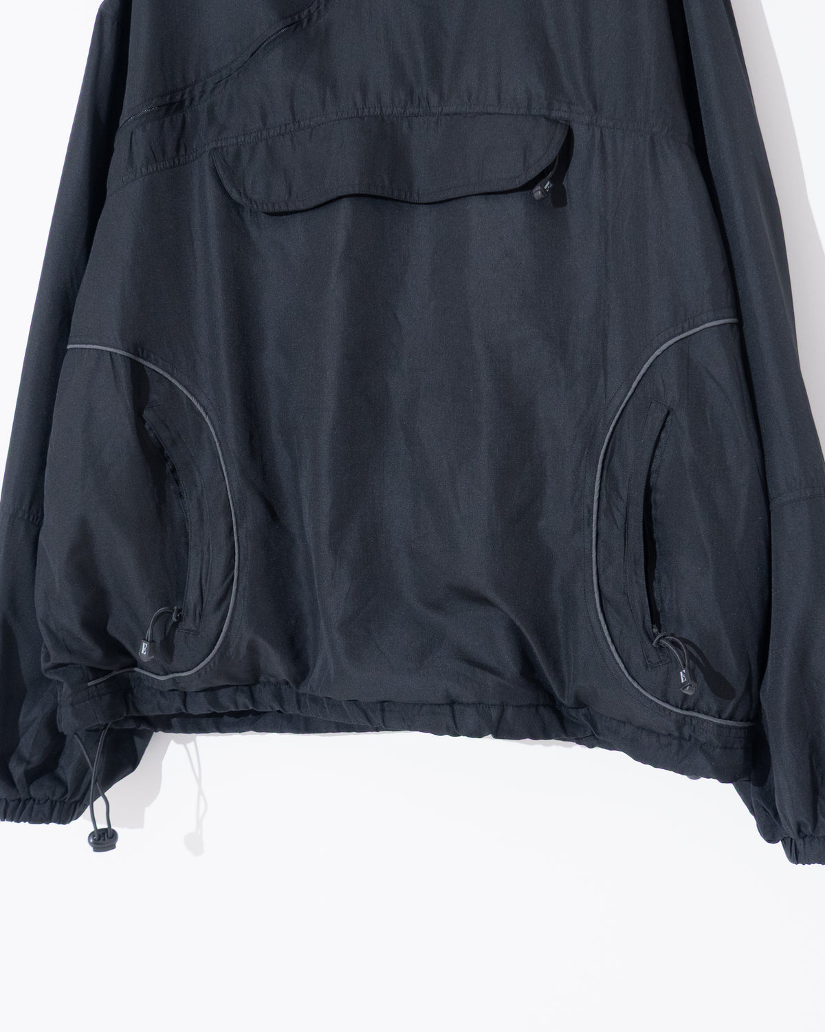 Diagonal zip anorak hoodie