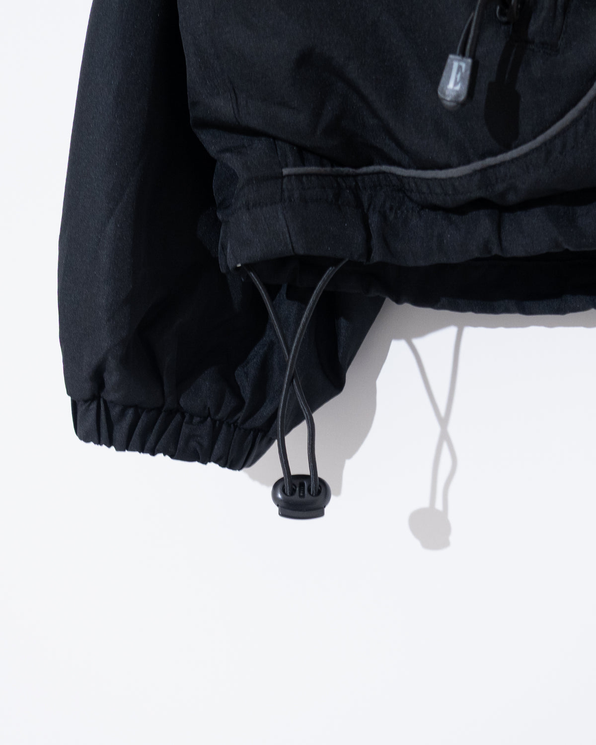 Diagonal zip anorak hoodie