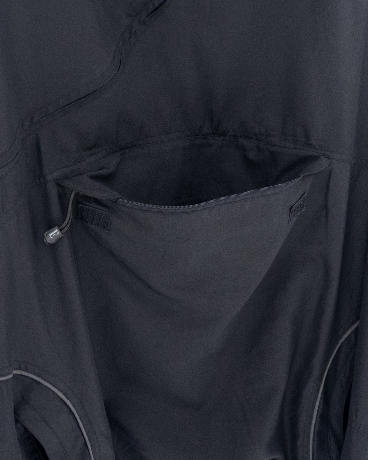Diagonal zip anorak hoodie